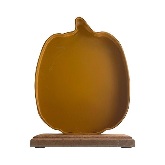 Rae Dunn Orange Freestanding Harvest Blessings Metal Pumpkin Wood Base Sign NWT - Picture 3 of 5